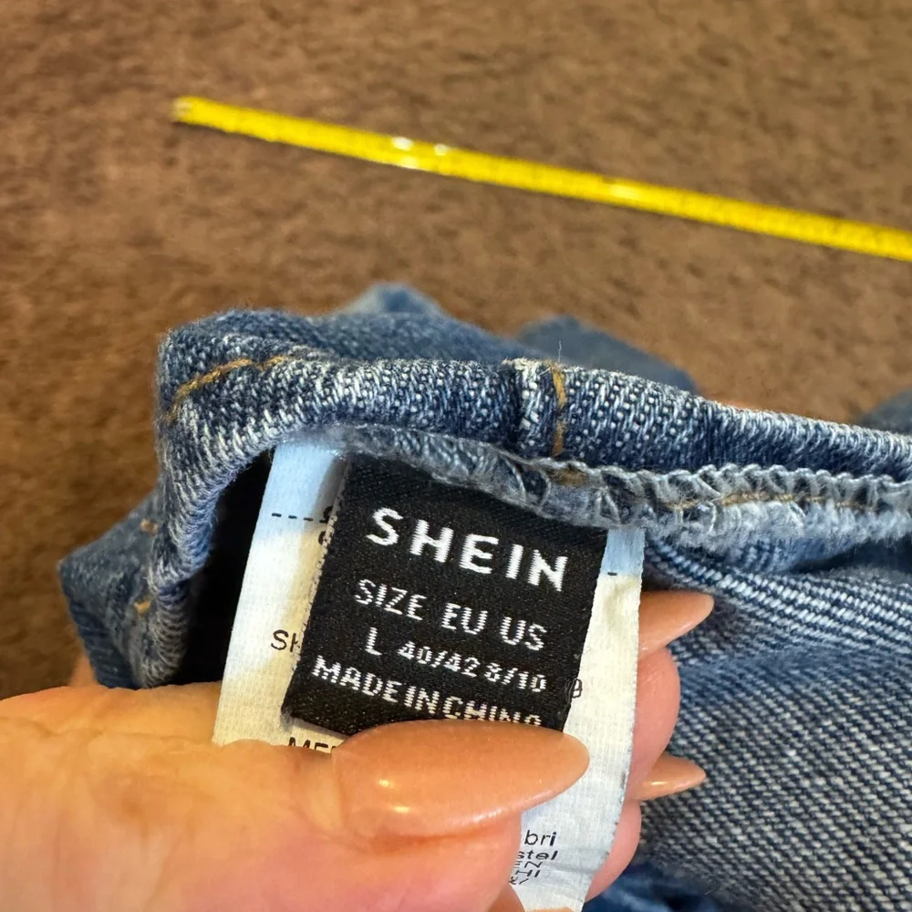 SHEIN Denim Romper Sleeveless Size L 8 10 - Picture 9 of 11